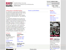Tablet Screenshot of maths.shu.ac.uk