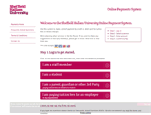 Tablet Screenshot of payments.shu.ac.uk